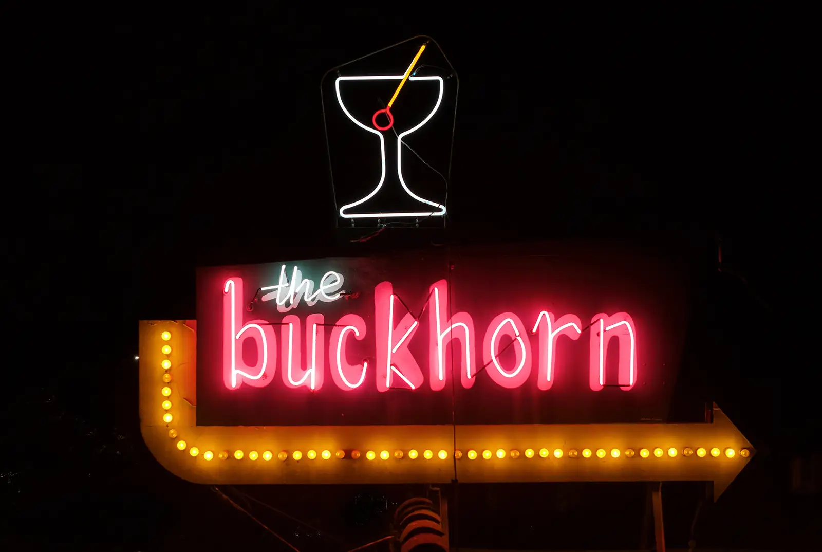 neon buckhorn sign